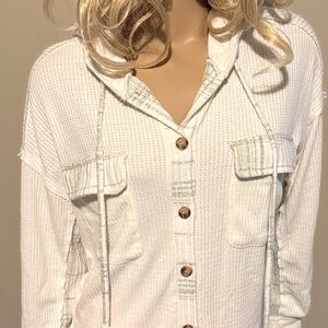 BKE Cream Boyfriend Top